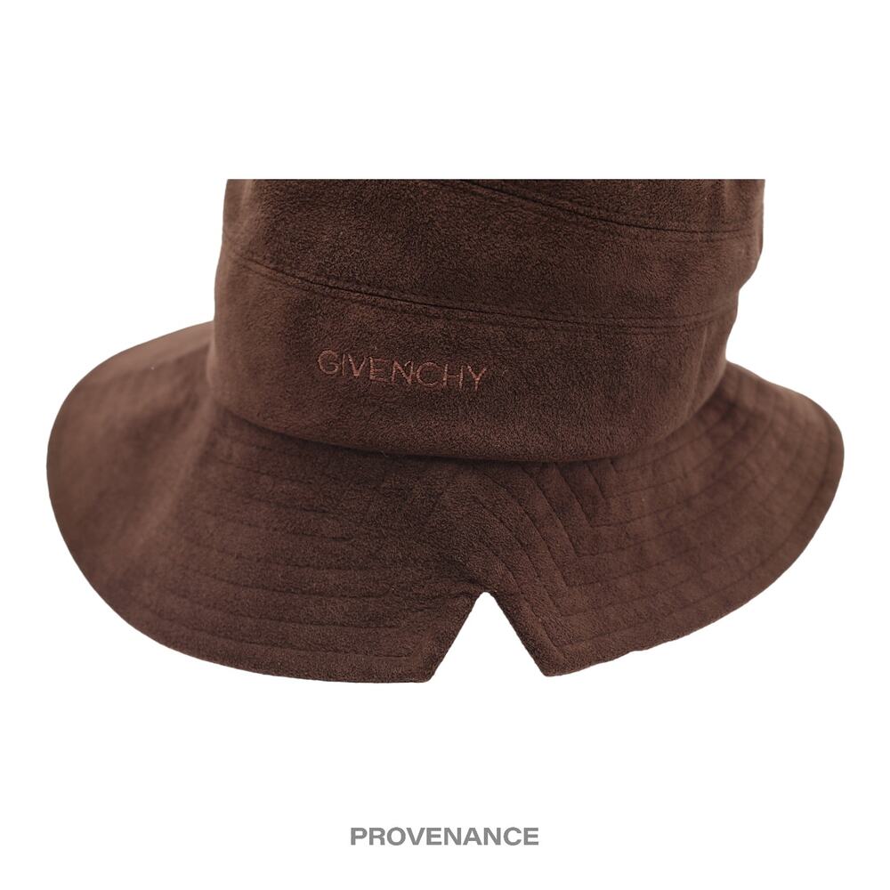 ๐ด Givenchy Logo Notch Bucket Hat - Chocolate Microsuede - Picture 3 of 7